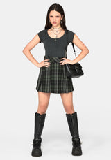 Bramble Buckled Mini Skirt - Dark Green