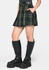 Bramble Buckled Mini Skirt - Dark Green