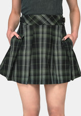 Bramble Buckled Mini Skirt - Dark Green