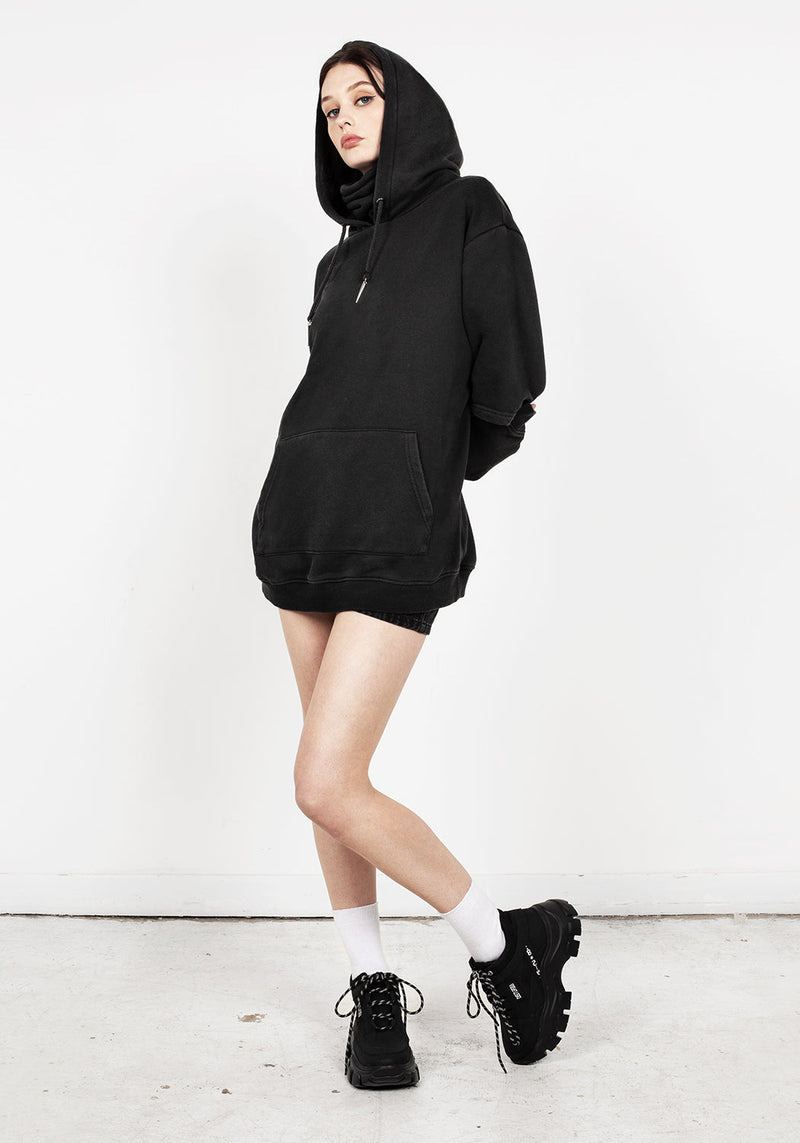 Spike Face Cowl Washed Kapuzensweatshirt