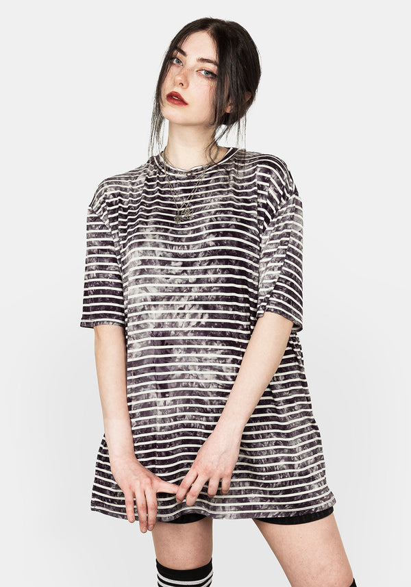 Nebel Streifen Oversize T-Shirt