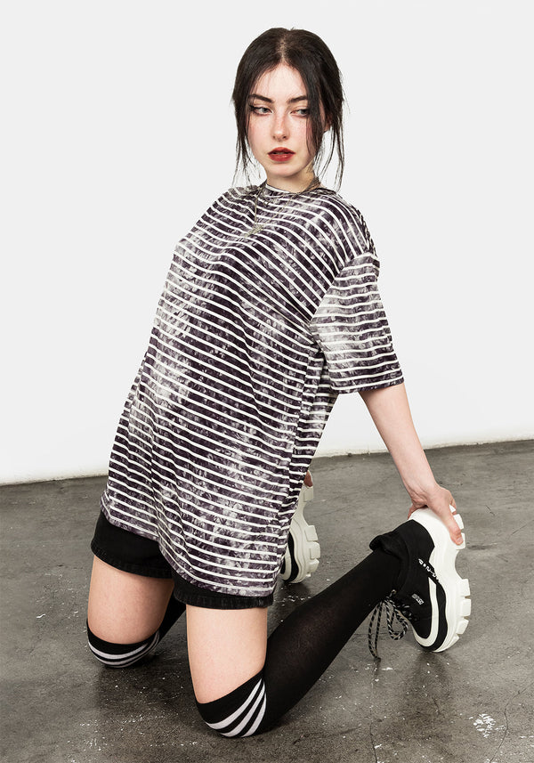 Nebel Streifen Oversize T-Shirt