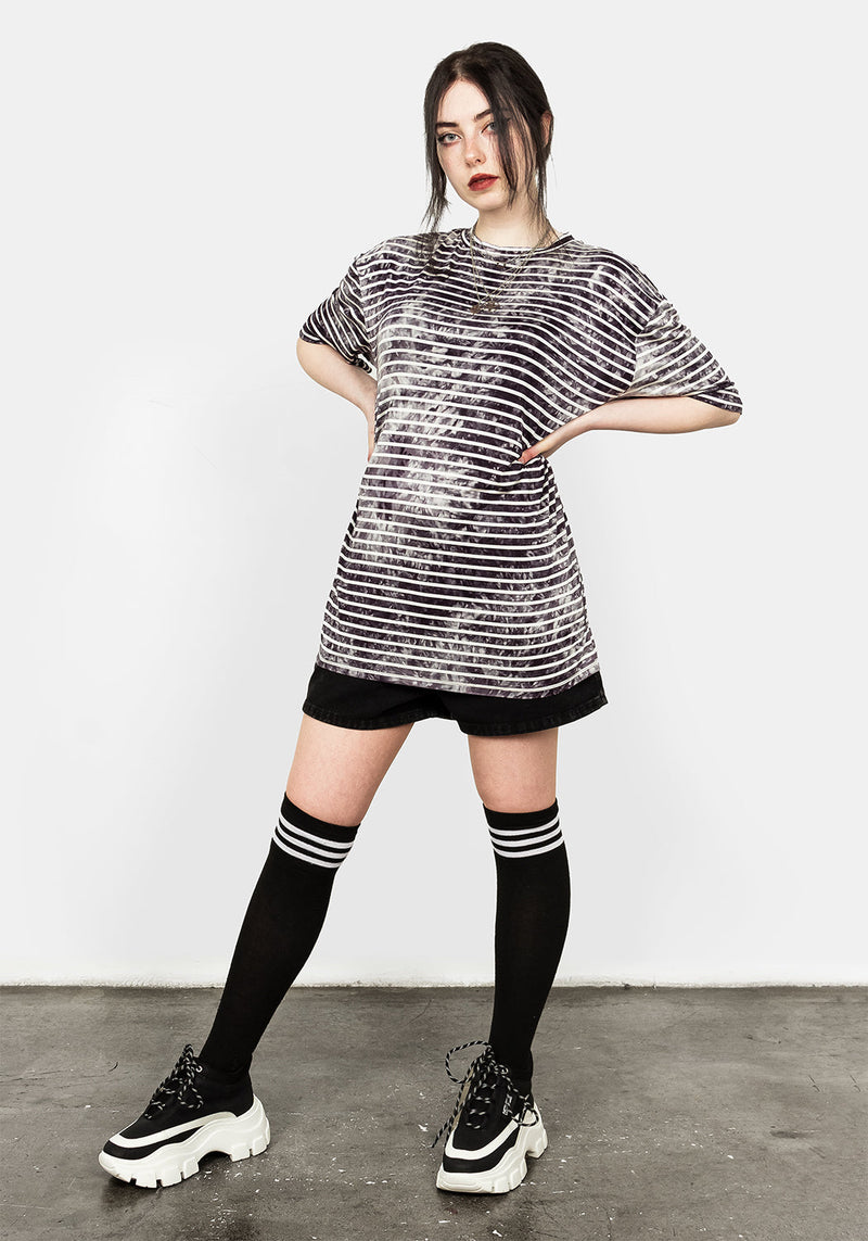 Nebel Streifen Oversize T-Shirt