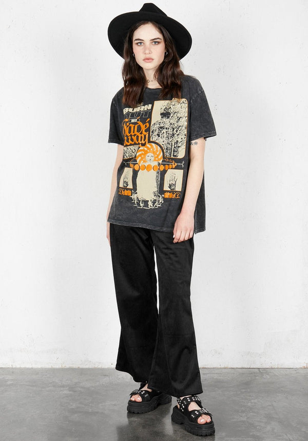 Burn Raus Vintage Waschen T-Shirt