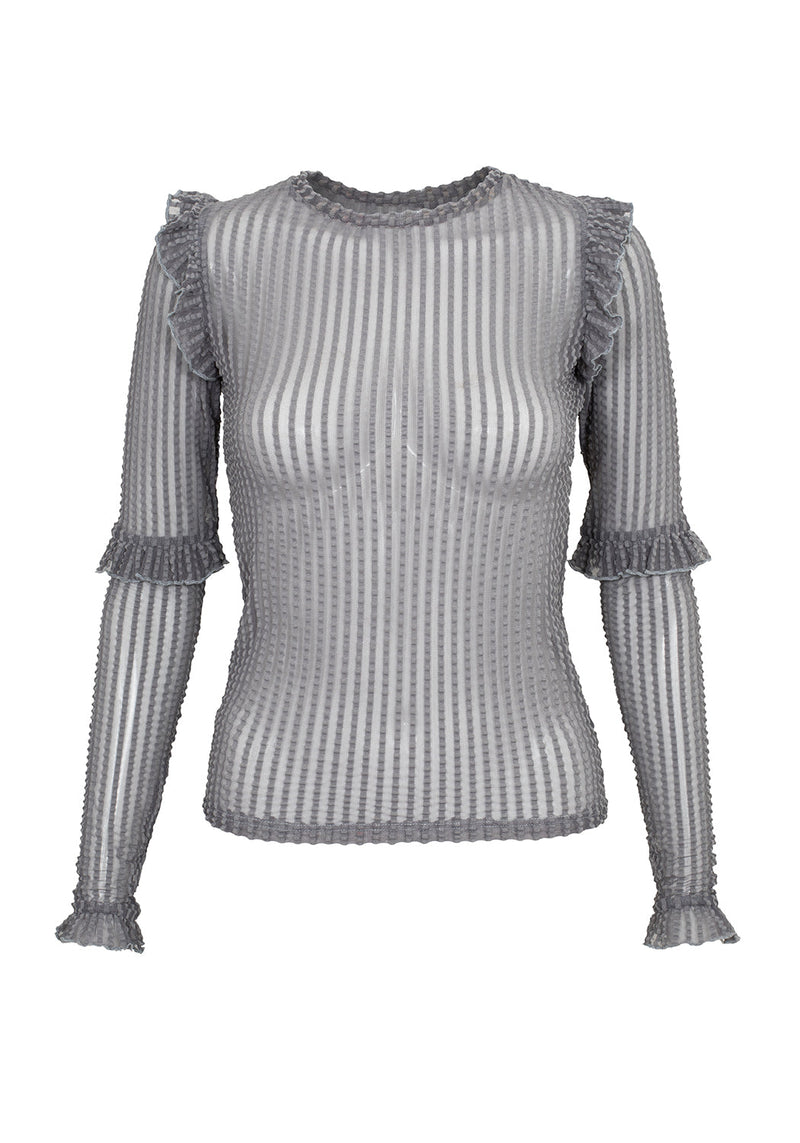 MOURNING Rüsche Top GHOST Grau