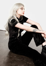 Foxy Reißverschluss Hoch Velours Ausgestellt Overall