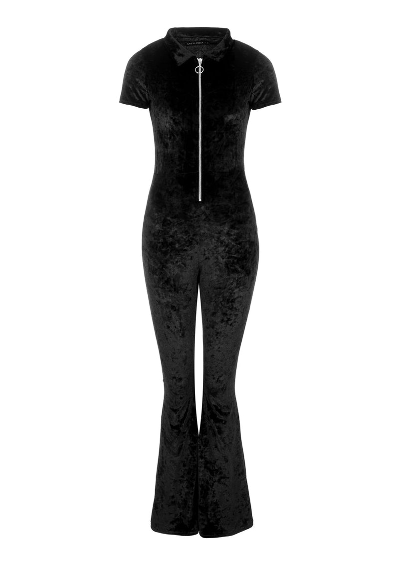 Foxy Reißverschluss Hoch Velours Ausgestellt Overall