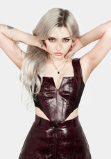 VINCI Kunst- Leder Korsett Top