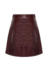 HELLRAISA Kunst- Leder A-LINE Rock VENOM Rot