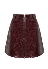 HELLRAISA Kunst- Leder A-LINE Rock VENOM Rot