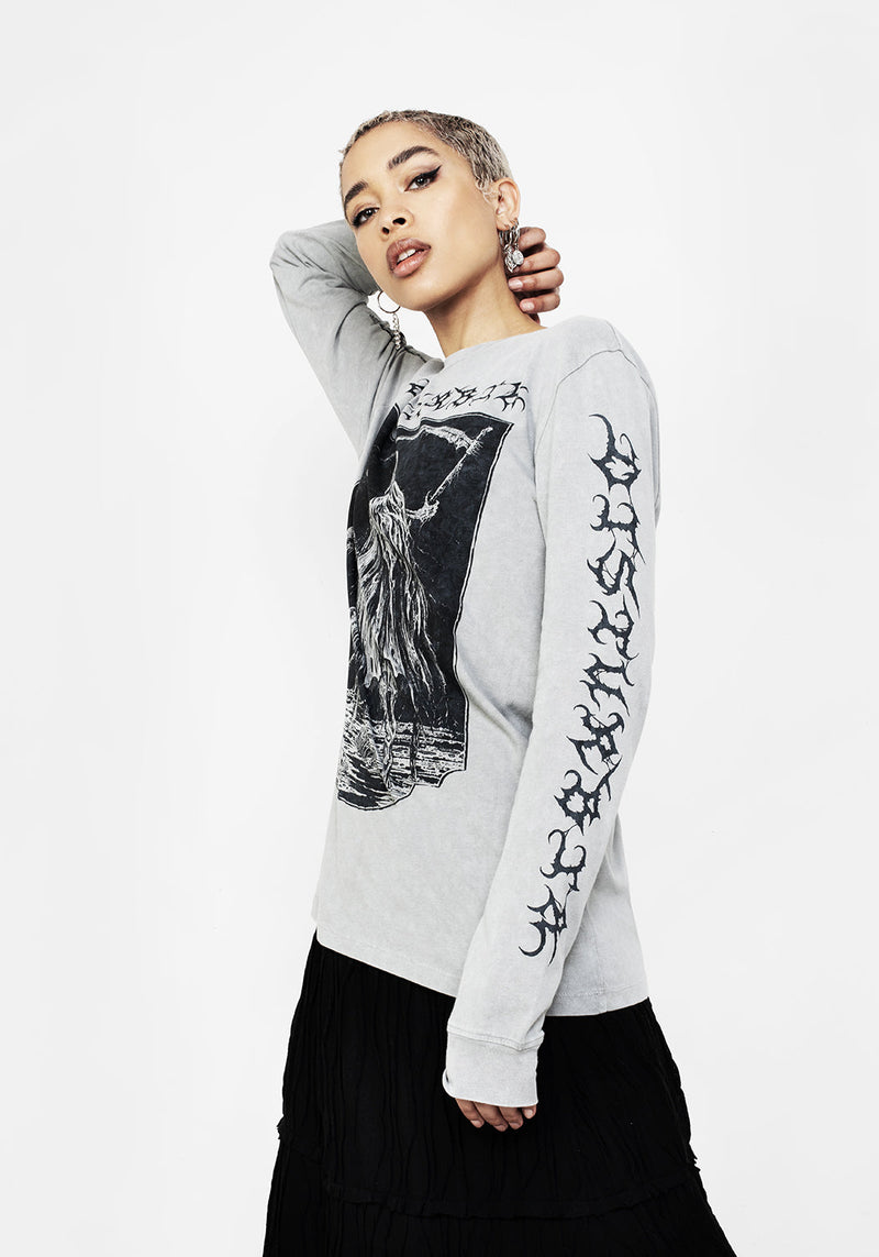 Thanatos Lang Ärmel T Hemd