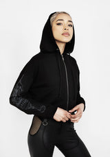 GABHAR Reißverschluss Hoch Kurz Kapuzensweatshirt
