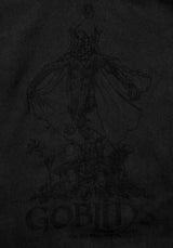 Goblins Schwarz Garment Washed Oversize T-Shirt Kleid