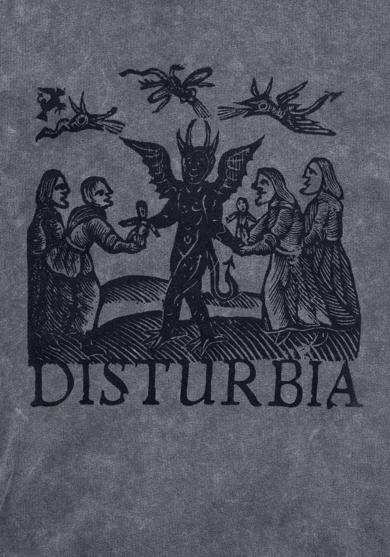 Devil Grau Säure Waschen Pullover Kapuzensweatshirt