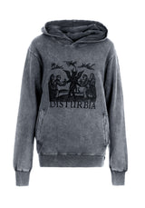 Devil Grau Säure Waschen Pullover Kapuzensweatshirt
