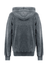 Devil Grau Säure Waschen Pullover Kapuzensweatshirt