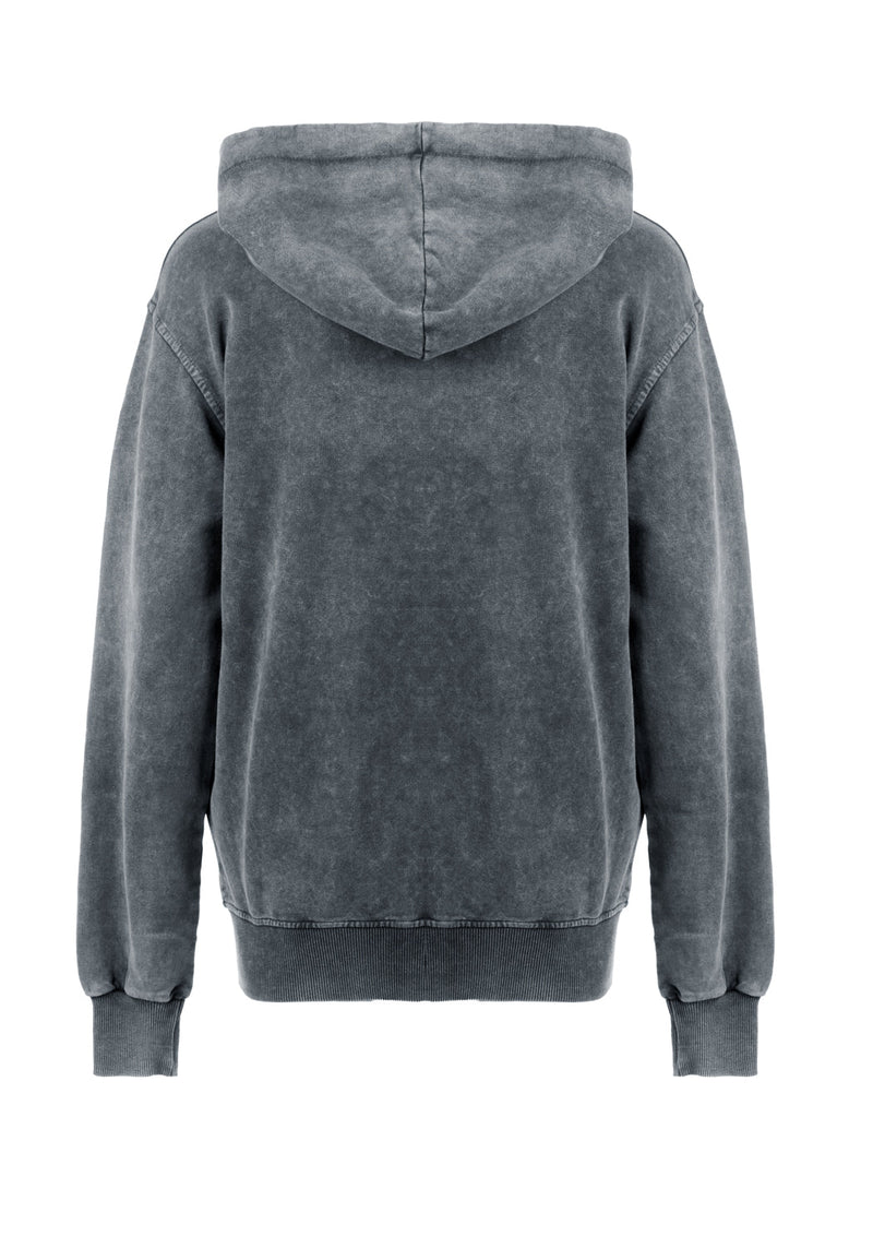 Devil Grau Säure Waschen Pullover Kapuzensweatshirt