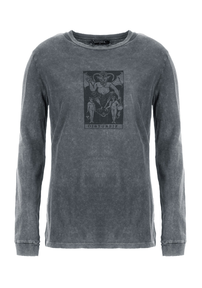 Tarot Grey Acid Wash Long Sleeve Tee