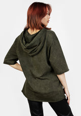 Goblins Grün Säure Waschen Kurz Mit Ärmeln Kapuzensweatshirt