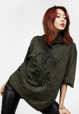 Goblins Grün Säure Waschen Kurz Mit Ärmeln Kapuzensweatshirt