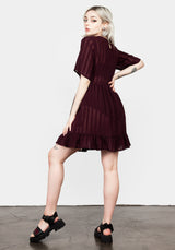 SHEER SMOCK DRESS IN PURPLE