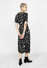 Hedgewitch V-Ausschnitt Midi Kleid