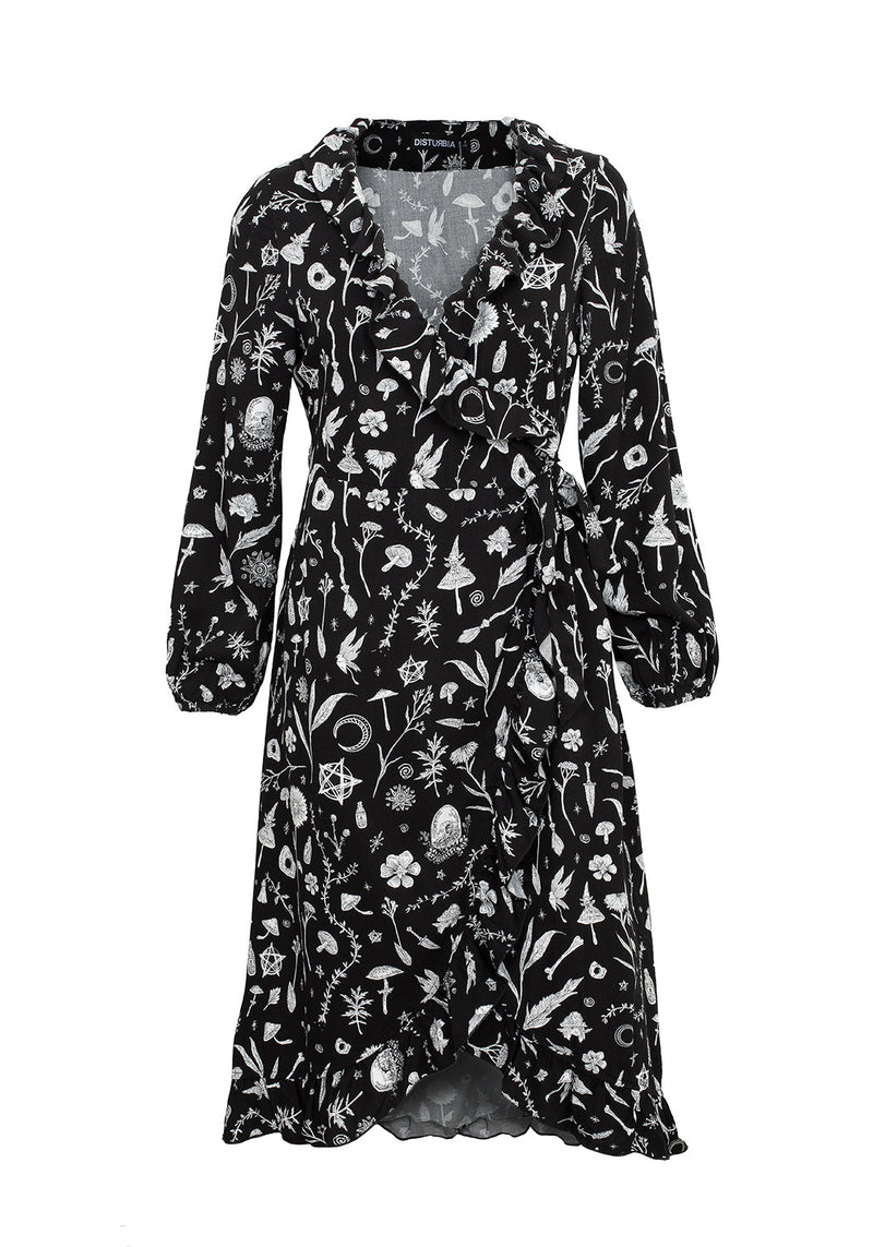 Hedgewitch Rüsche Wickel Above Knee Kleid