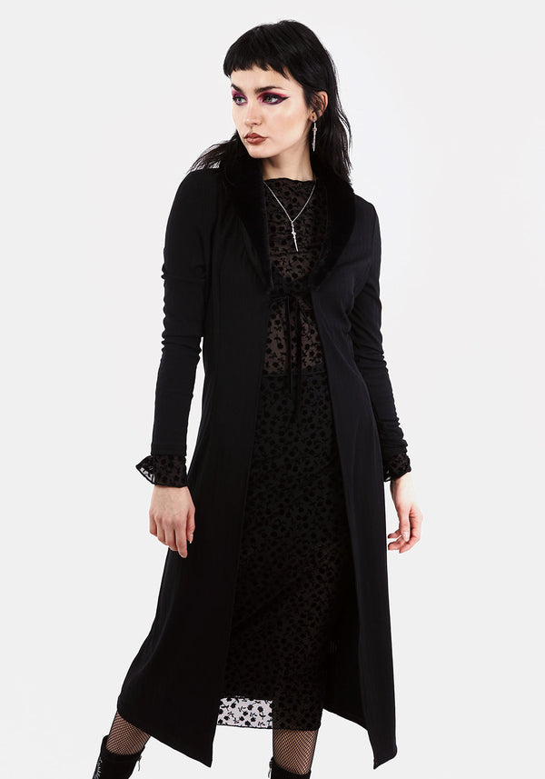 WOOLFE Langschnitt Kunst- Pelz Cardigan