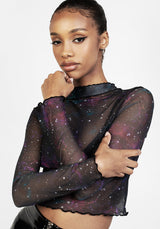 Kaleido Mesh Kurz Top