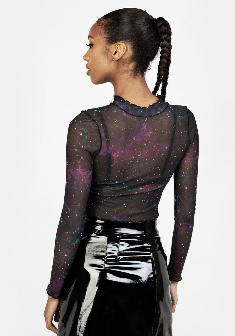 Kaleido Mesh Kurz Top