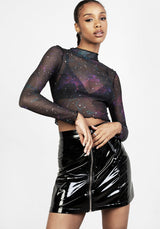 Kaleido Mesh Kurz Top