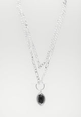 Ouroboros Schwarz Onyx Multi Kette Halskette