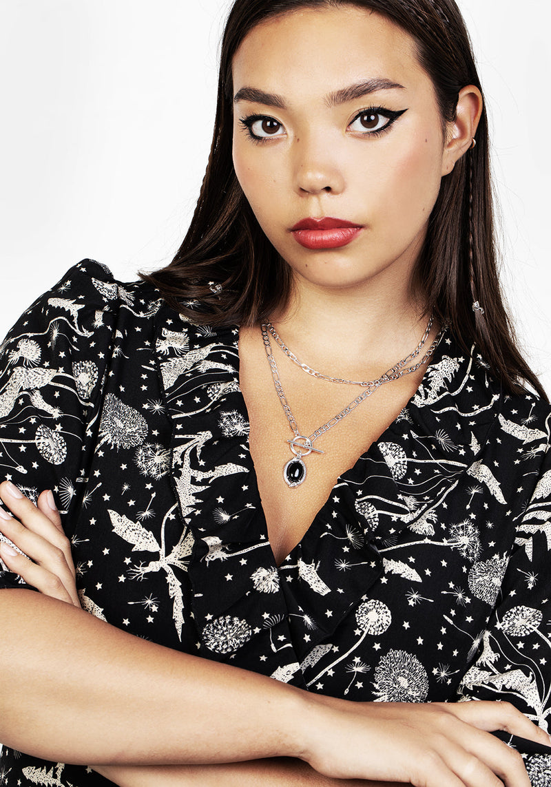 Ouroboros Schwarz Onyx Multi Kette Halskette