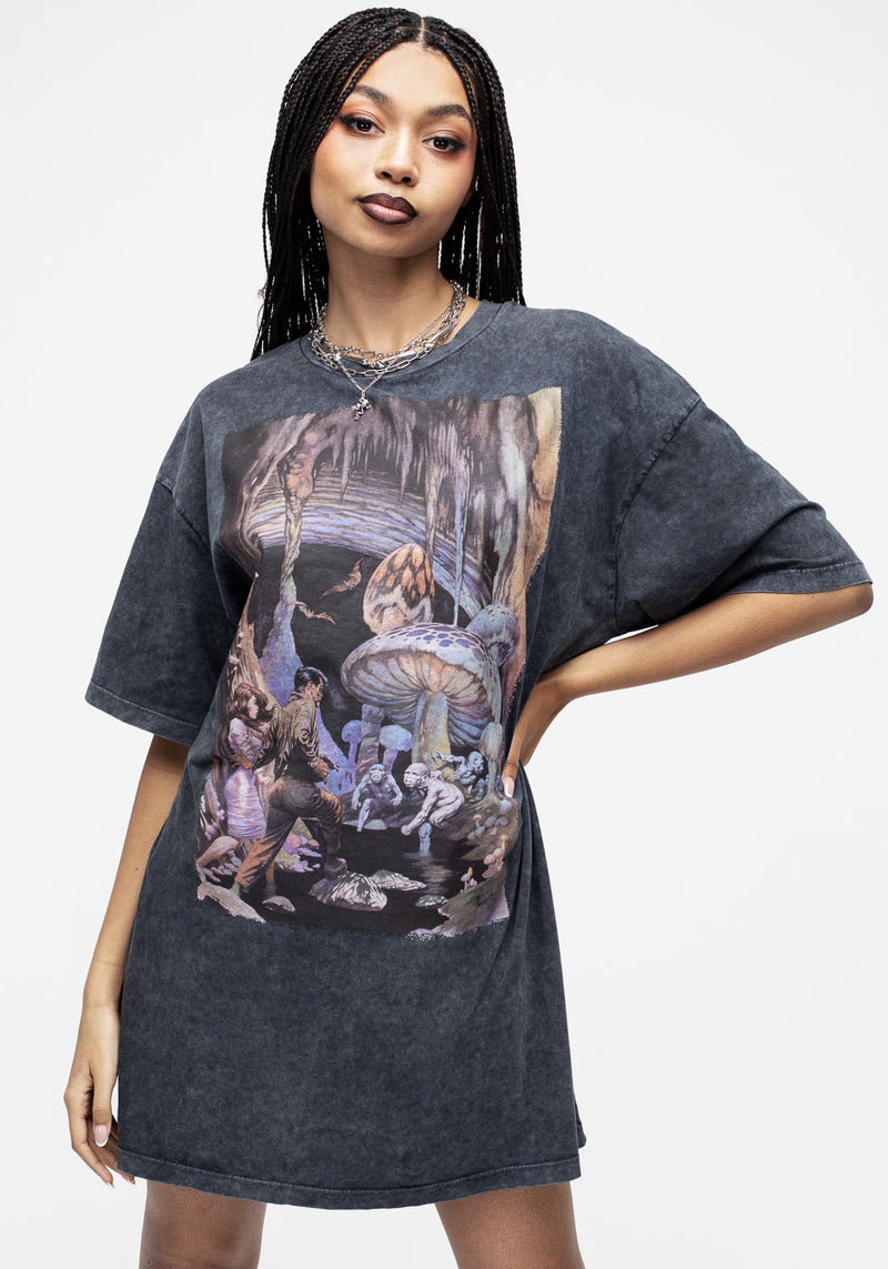 Frazetta Die Secret People Kurz Ärmel T-Shirt Kleid