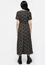 Gardenia Druck Geteilt Midaxi-Kleid Kleid