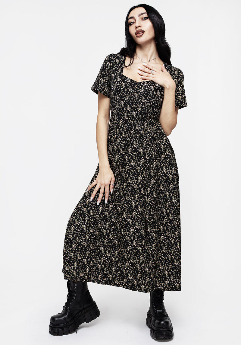 Gardenia Druck Geteilt Midaxi-Kleid Kleid