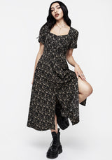 Gardenia Druck Geteilt Midaxi-Kleid Kleid
