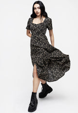 Gardenia Druck Geteilt Midaxi-Kleid Kleid