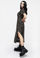 Gardenia Druck Geteilt Midaxi-Kleid Kleid