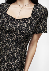 Gardenia Druck Geteilt Midaxi-Kleid Kleid