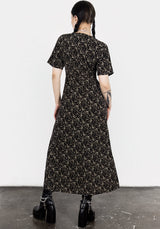 Gardenia Druck Knopf Runter Midaxi-Kleid Kleid