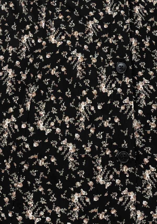 Gardenia Druck Knopf Runter Mini Kleid