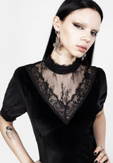 Sorrow Velours Spitze Detail Midaxi-Kleid Kleid