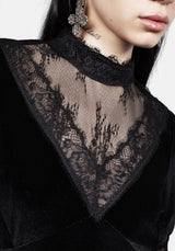 Sorrow Velours Spitze Detail Midaxi-Kleid Kleid