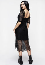 Demise Crochet Spitze Midi Kleid