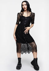 Demise Crochet Spitze Midi Kleid