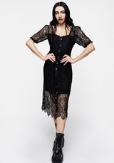 Demise Crochet Spitze Midi Kleid
