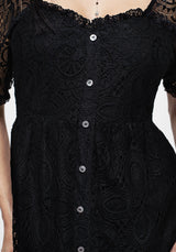 Demise Crochet Spitze Midi Kleid