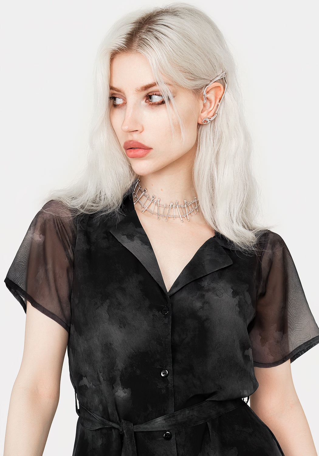 Tempest Midi Krawatte Taille Hemd Kleid