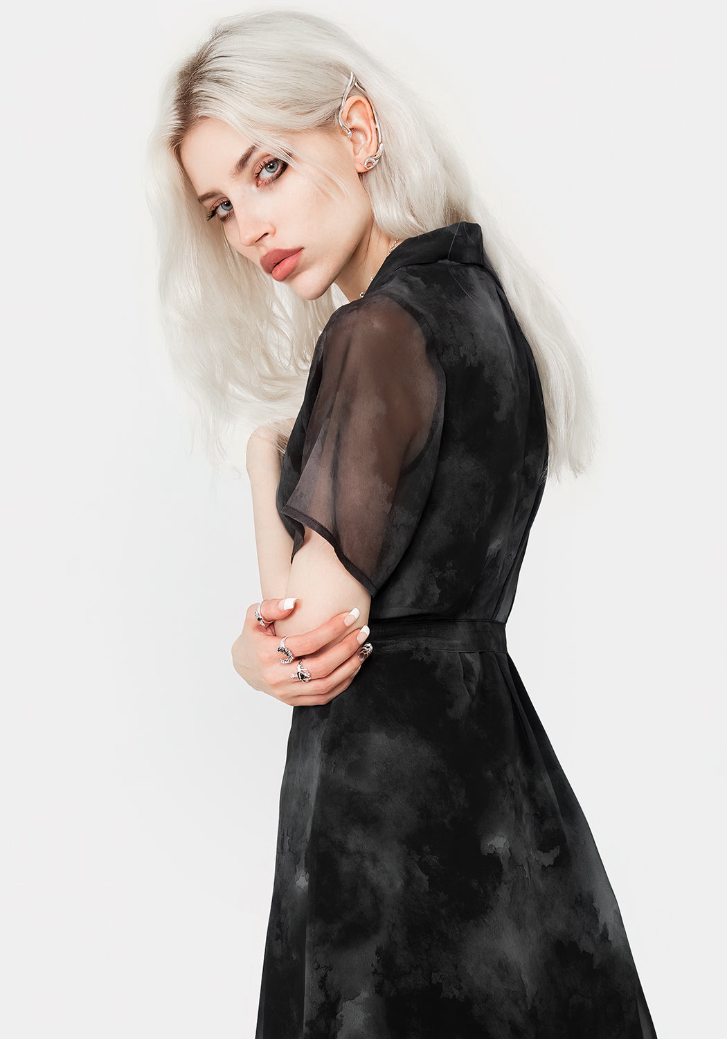 Tempest Midi Krawatte Taille Hemd Kleid